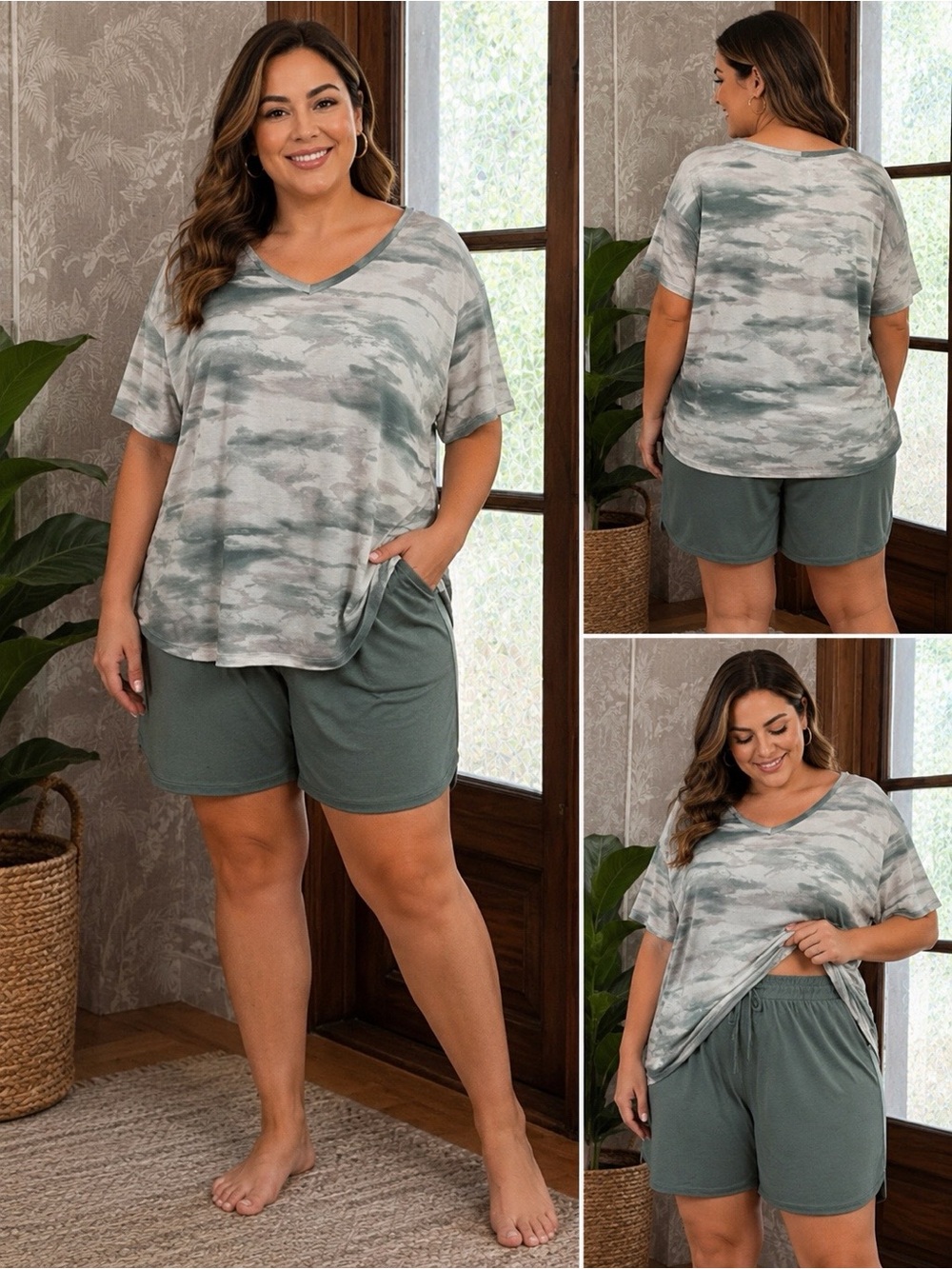 Danskin XL 2 piece Lounge Wear Set Sage Green NWOT